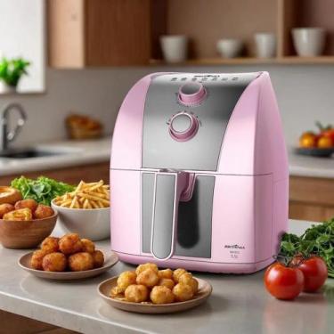 Imagem de Fritadeira Rosa Britania 1500w 5,5Litros - Britânia, Rosa, 220V