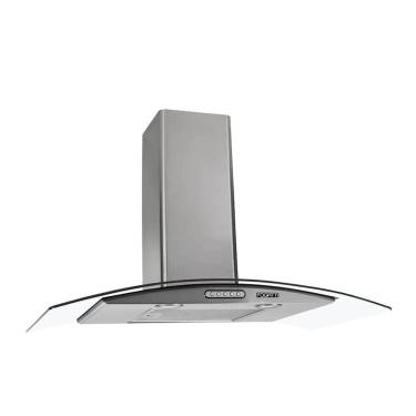Imagem de Coifa de Parede Fogatti 80cm Vidro Curvo Inox, Duto Slim, Depurador e Exaustor Com 3 Velocidades
