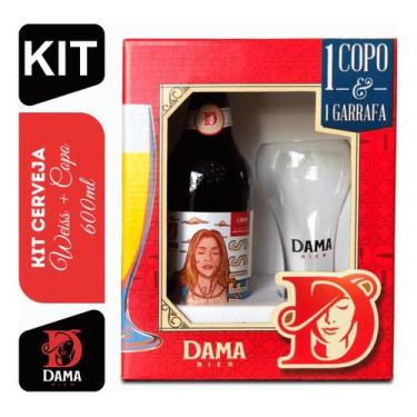 Imagem de Kit Cerveja Weiss 600ml e Copo Cervejaria Dama Bier