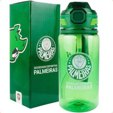 Imagem de Garrafa Plástico Com Canudo 650ml Palmeiras REF. DF66083B - MILENO