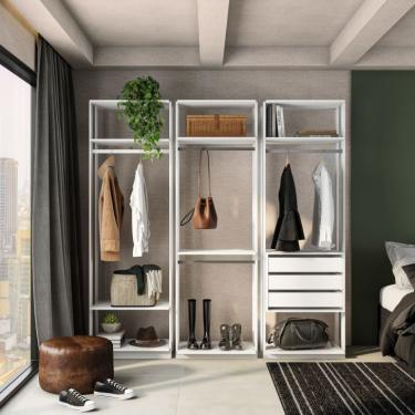 Imagem de Guarda-Roupa Modulado Clothes com Cabideiro 3 GV Branco