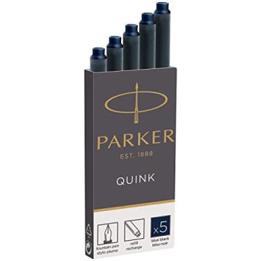 Imagem de Refil para caneta-tinteiro Parker 1950382 Quink, Blue/Black, Box of 5