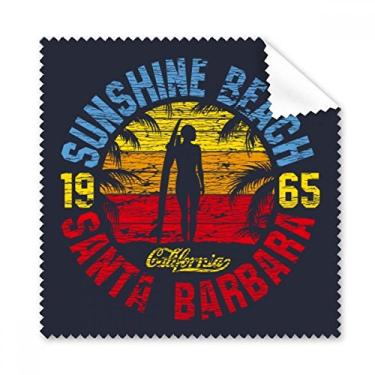 Imagem de Pano de limpeza com estampa de ilustração de praia de coqueiro, 5 peças
