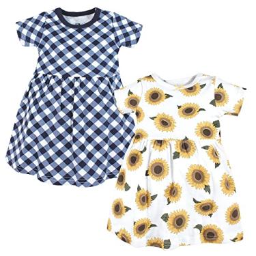 Imagem de Hudson Baby Vestidos de algodão para bebês meninas, Girassol, 6-9 Meses