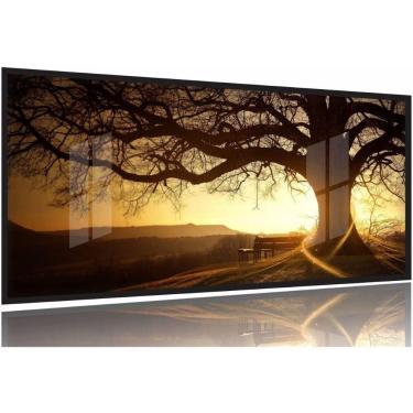 Imagem de Quadros Decorativos Pôr do Sol Arvore Sala Quarto 130x60 Moldura Preta 2x2