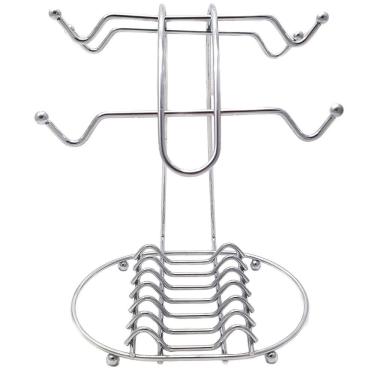 Imagem de Suporte Porta Xícaras e Pires Café Chá Organizador Cromado