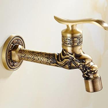 Imagem de Torneira decorativa de latão ao ar livre jardim bibcock torneira antiga retrô máquina de lavar banheiro torneira varanda antiga esfregão torneiras de luxo, 2, china