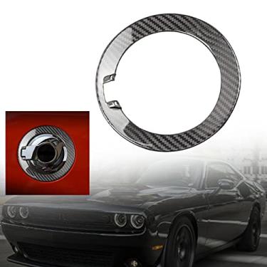 Imagem de FINMOKAL Guarnição Da Tampa De Enchimento De Gás Da Porta Do Tanque De Combustível De Fibra De Carbono Real Para Dodge Challenger 09-20 Preto, Fibra De Carbono