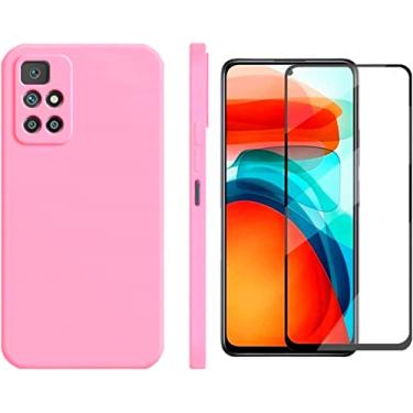 Imagem de Kit Compatível Para Celular Pocophone Poco M4 PRO 5G Capa Película de Vidro 3D 9D + Kit De Instalação (Rosa)