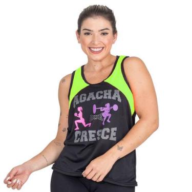 Camiseta Regata Feminina Fitness Academia Frases Musculação Agacha