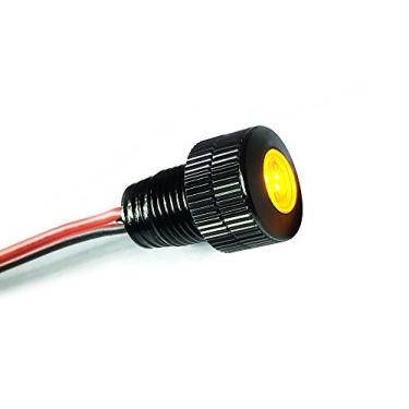 Imagem de Parafuso de luz mais brilhante – Luz de LED de 12 V para para-choques, grade, interior de carros, painel, iluminação ambiente, motocicleta com caixa de alumínio elegante e porca de parafuso (11 mm preto, LED âmbar)