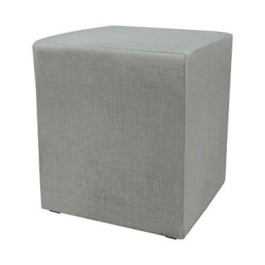 Imagem de Puff Zelda Quadrado Multiuso 43x43x43cm Tecido Suede Cinza
