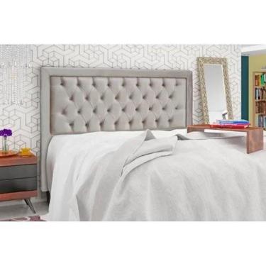 Imagem de Cabeceira Estofada King Baronesa Veludo Bege