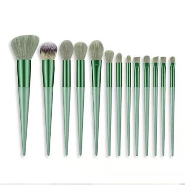 Imagem de 13 pçs pincéis de maquiagem natural pincéis de cabelo macios e fofos contorno sombra de olhos pincéis de maquiagem base em pó ferramenta de beleza mistura, t2,13 pçs