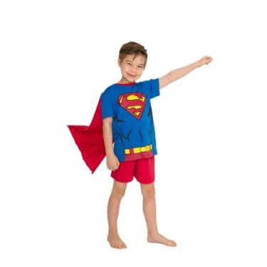 Imagem de Pijama Infantil Masculino Superman Com Capa 5239 - Evanilda
