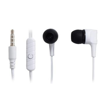 Imagem de Fone de ouvido intra-auricular estéreo com som grave potente e microfone, Branco