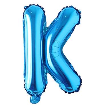 Imagem de Balões de festa de aniversário azul de 101,6 cm, decorações de casamento, alfabeto, letras de hélio, balões de hélio, suprimentos para chá de bebê (101,6 cm, azul puro K)