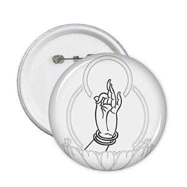 Imagem de Broche de símbolo simples de lótus de mão de cultura 5 peças