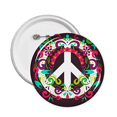 Imagem de Símbolo colorido da paz padrão anti-guerra pinos crachá botão emblema acessório decoração 5 peças