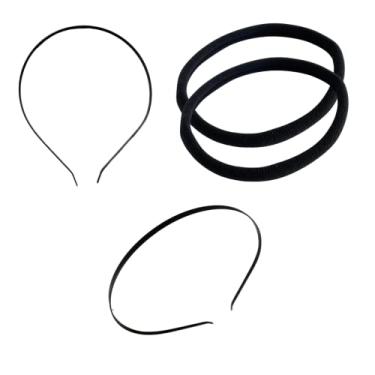 Imagem de Kit 2 Tiaras Masculina De Ferro+ 2 Faixas De Cabelo (Preto)
