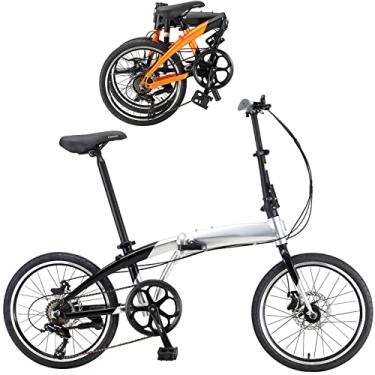 Imagem de Bicicletas dobráveis para adultos bicicleta dobrável leve portátil bicicleta dobrável para mulheres bicicleta da cidade para trabalho escola bicicleta de praia adulto, prata, 50 cm