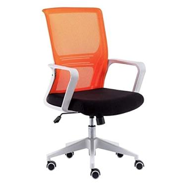 Imagem de cadeira de escritório Cadeira de computador Elevador de cadeira de escritório Mesa de estudo giratória e cadeira Assento de malha ergonômico Cadeira de jogo Cadeira de trabalho Cadeira (cor: laranja)