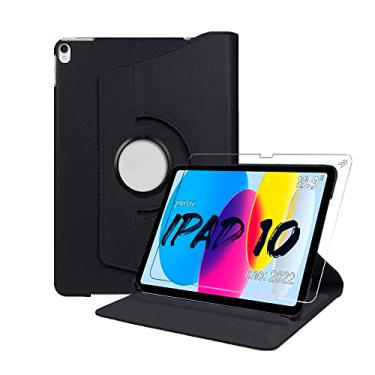 Imagem de Capa Teclado (keyboard) Para Ipad 10ª Geração Ano 2022 (Modelos A2696, A2757, A2777) - Giratoria 360° Linha Premium + Pelicula De Vidro Protetora Especial - Álamo (PRETO)