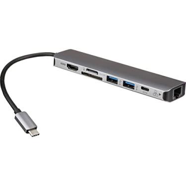 Imagem de Rocstor Adaptador USB-C MultiPORT SDCR/4K HDMI/Tipo C 100WPD/GBE