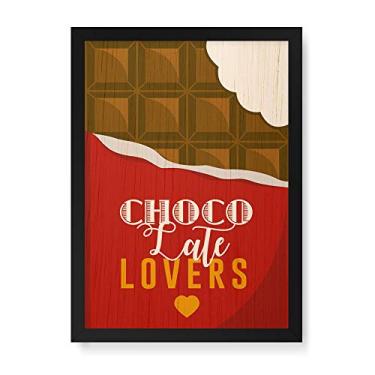 Imagem de Arte Maníacos Quadro Decorativo em Madeira Choco Lovers Mordido Vemelho - 23x16,25cm (Moldura caixa em laca preta)