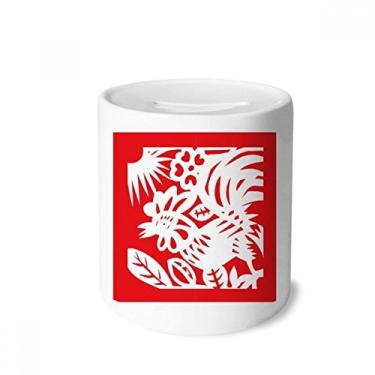 Imagem de DIYthinker Caixa de Dinheiro de Animal Galo Cortado em Papel Caixa de Dinheiro de Cerâmica Porta-Moedas Presente