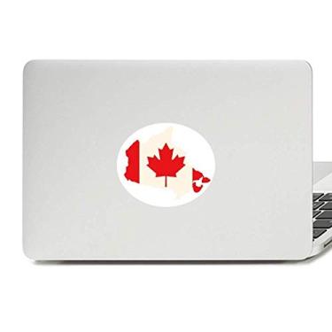 Imagem de Adesivo de laptop com símbolo de folha de bordo vermelho bandeira do Canadá emblema de vinil gráfico