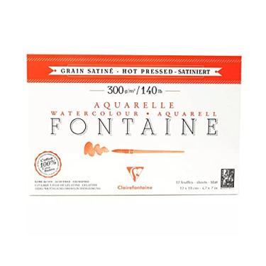 Imagem de CLAIREFONTAINE Papel Para Aquarela Fontaine 300g, Branco, 12x18cm