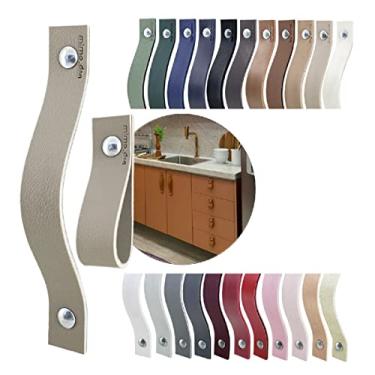 Imagem de Puxador Alça Full Parafuso para Móveis Armário Guarda Roupa Gaveta Porta Baús Caixas Bandeja Cesto Tábua Cor Textura de Couro (Concreto)