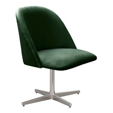 Imagem de Poltrona Gaia Cadeira Decorativa Giratória Pé Metal