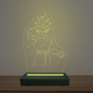 Imagem de Luminária Led 3d Goku Abajur Luxo
