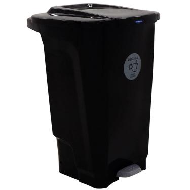 Imagem de Lixeira para Coleta Seletiva com Pedal Tramontina T-Force em Polipropileno Marrom - 100 L