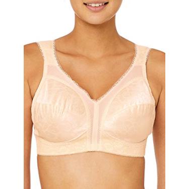 Imagem de PLAYTEX Sutiã feminino sem fio com alça confortável 18 horas, sutiã de cobertura total com TruSupport de 4 vias, pacote com 2, Bege natural, 36D
