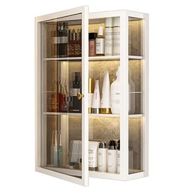 Imagem de Armário de remédios de banheiro de 2-4 camadas, armário organizador de artigos de higiene, armário de parede de cozinha, armário de armazenamento de cosméticos sem perfuração (cor: preto, tamanho: 50