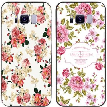 Imagem de 2 peças Life is Beautiful Flower Impresso TPU Gel Silicone Capa Traseira para Samsung Galaxy Series (Galaxy S8)