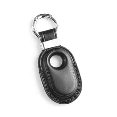 Imagem de LQU Compatível com Samsung Galaxy SmartTag2, porta-chaves de couro genuíno para Samsung Galaxy Smart Tag 2, acessórios de capa Secure Smarttag 2 - Preto