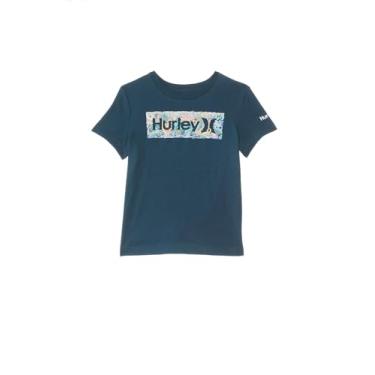 Imagem de Hurley Camiseta masculina Seascape One & Only (criança pequena), azul-petróleo meia-noite 1, Azul-petróleo da meia-noite 1, 7