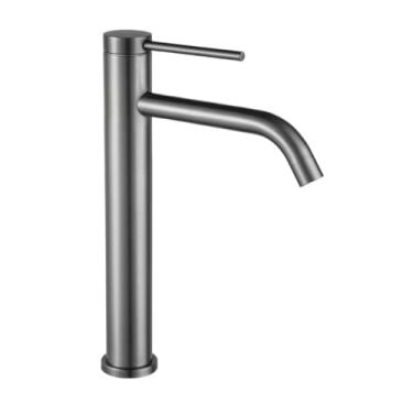 Imagem de Torneira de banheiro preta dourada, torneira alta para bacia, guindaste de banheiro, água quente e fria, torneira misturadora de bancada, torneira de pia de bancada, torneira alta cinza arma, CHINA