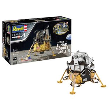 Imagem de Revell RV03701 Moon Landing 1:48 - Apollo 11 Lunar Module & Eagle Plastic Model kit, Silver/White