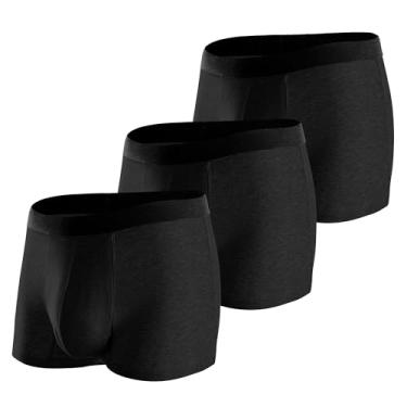 Imagem de BATTEWA Roupa íntima para incontinência masculina, lavável, reutilizável à prova de vazamento, cuecas boxer de algodão respirável, cuecas de vazamento na bexiga de alta absorção, 50 ml, pacote com 3