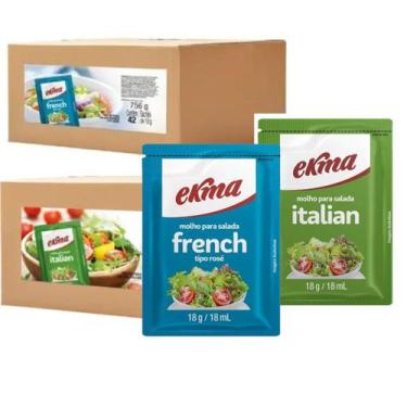 Imagem de Kit 2 Cx Molho Italian E French Para Salada Ekma 84 Un
