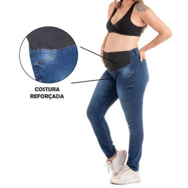 Imagem de Calça Gestante Jeans Com Elástico Para Grávida Confortável - Max Denim