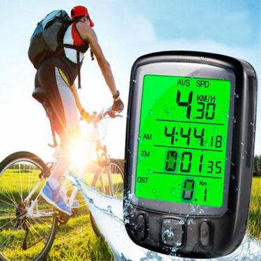 Imagem de Velocímetro e Computador de Bicicleta com Iluminação Noturna e À Prova