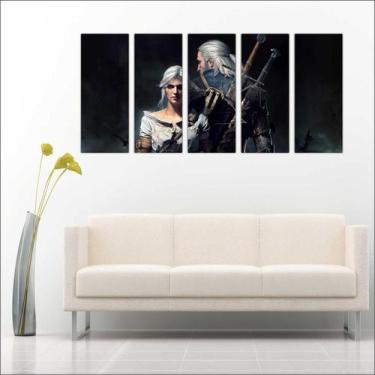Imagem de Quadro Decorativo Games Assassin's Creed Jogos Mosaico Com 5 Peças GG1