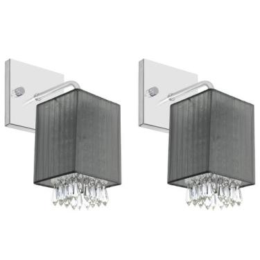 Imagem de Kit 2 Arandelas Quadrada Cganza Linda Imperdível Cinza - MARRYLUZ