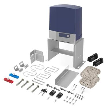 Imagem de Abridor de portão deslizante automático de corrente para porta deslizante de até 800 kg ou 40 pés, motor de abridor de portão de 280 W com 2 controles remotos, sensor de fotocélula, kit completo e de